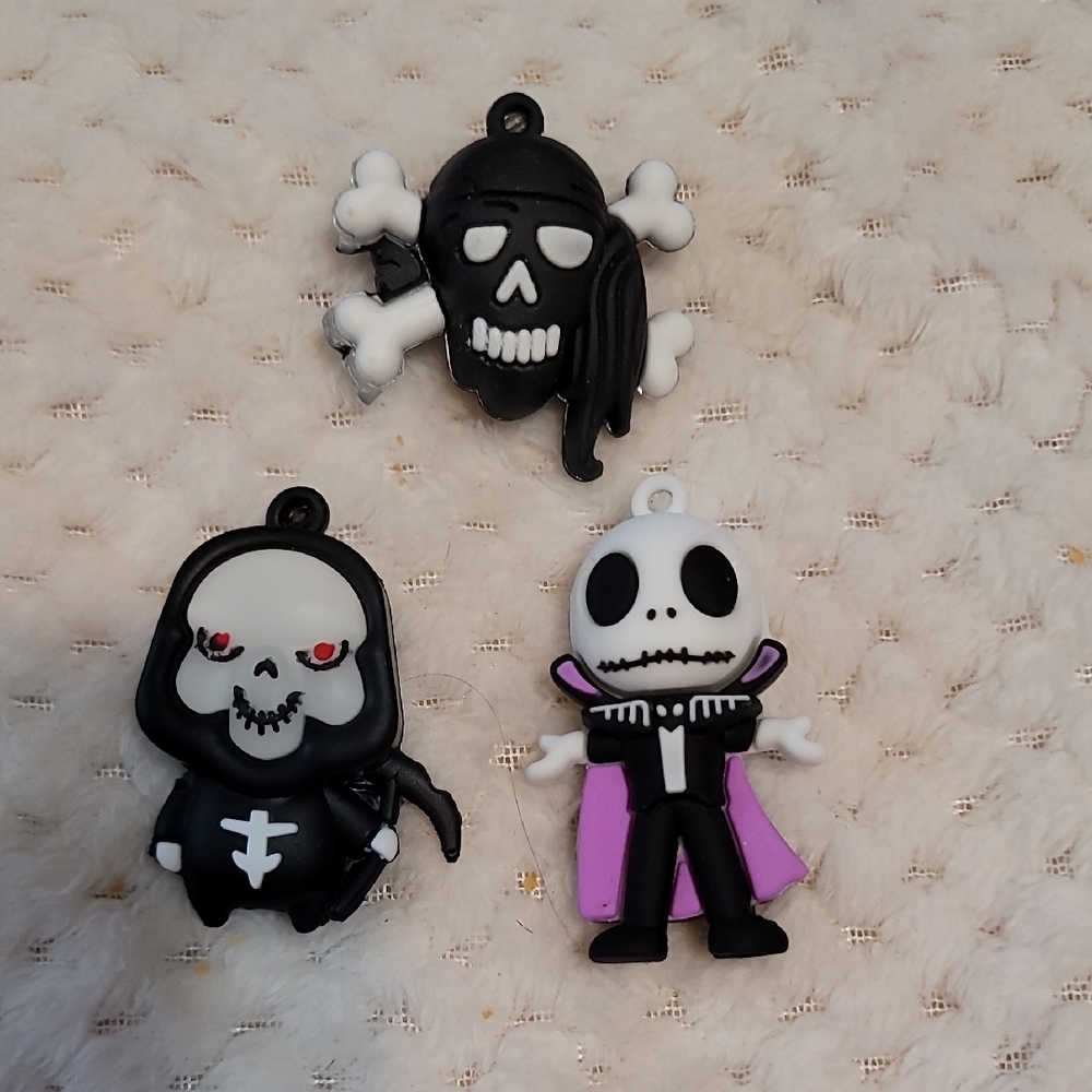 Halloween Skull and Skeleton, Ghost And Goblin Keychain Charms